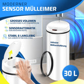 KESSER® Automatische sensor-prullenbak Afvalbak RVS Prullenbak 30L